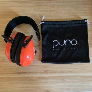 PuroCalm™ Kids Earmuffs Adjustable Hearing Protectors Orange - New
